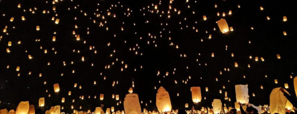 Glowing lanterns evoke AnyWayEva’s musical world